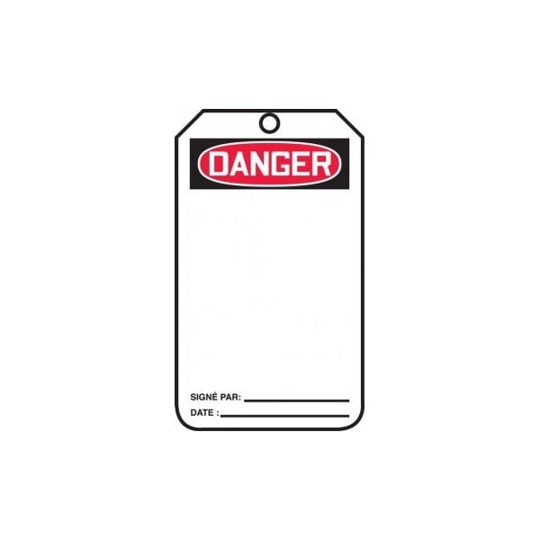 Accuform French Safety Tags, DANGER BLANK, 5.75in x 3.25in, RP-Plastic, 25PK TCF009PTP - main